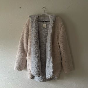 oversized reversible teddy jacket